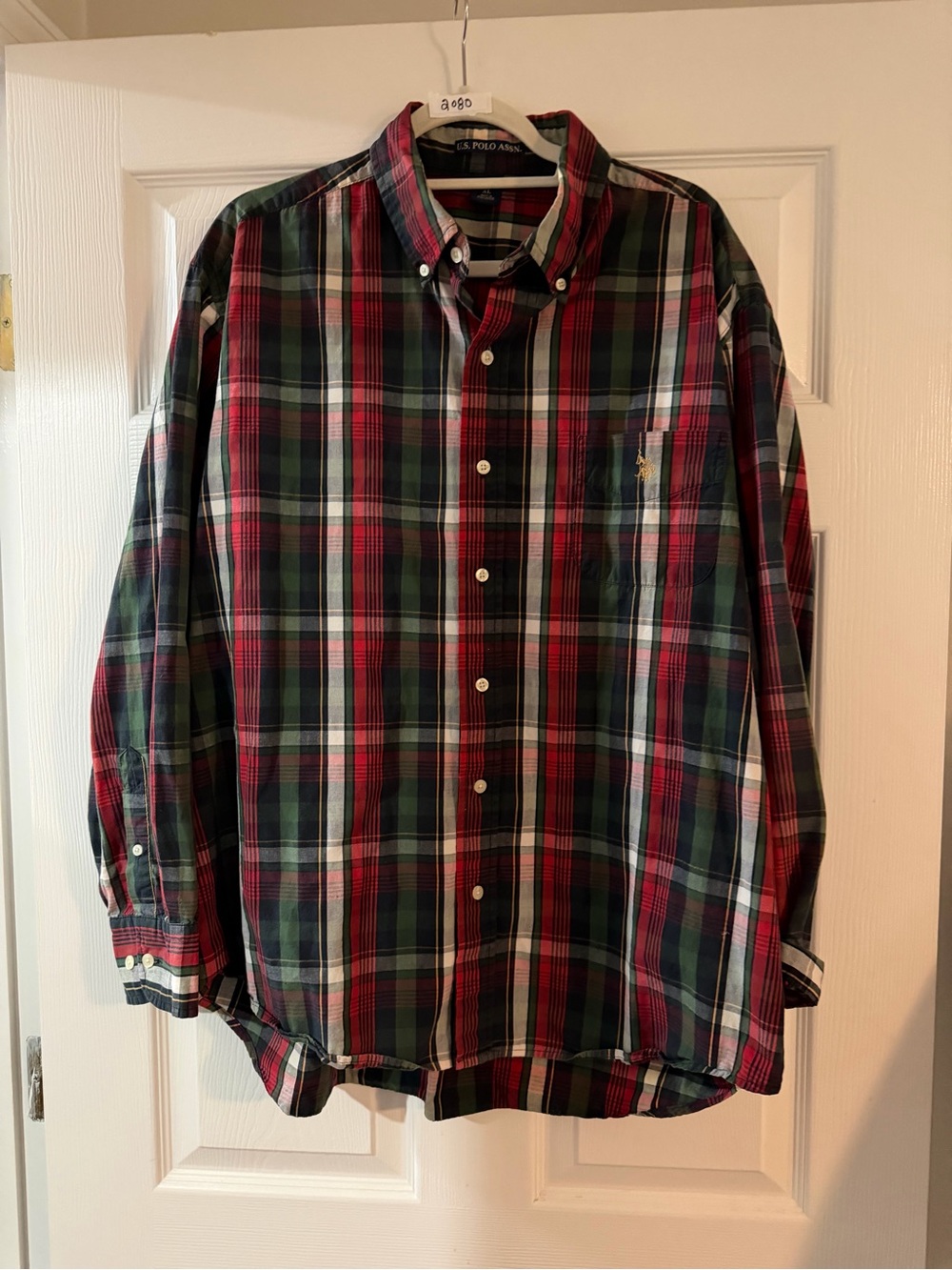 U.S. Polo Assn. Red & Green Plaid Button-Down Shirt